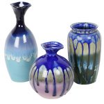 Set of 3 Ceramic Flower Vases