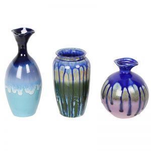 Set of 3 Ceramic Flower Vases