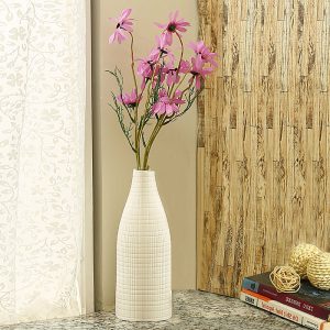 White Ceramic Flower Vase for Table Décor