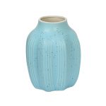 Aqua Blue Ceramic Dotted Flower Vase