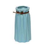 Aqua Blue Knotted Head Ceramic Flower Vase