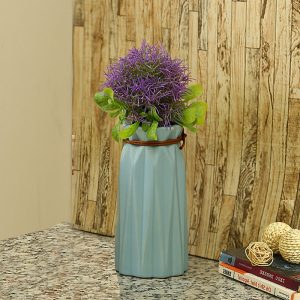 Aqua Blue Knotted Head Ceramic Flower Vase
