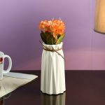 Off White Knotted Head Ceramic Flower Vase