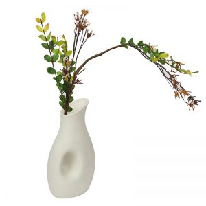White Ceramic Mughal design Vase for Table