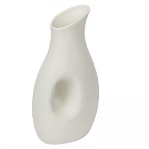 White Ceramic Mughal design Vase for Table
