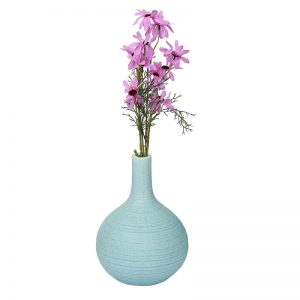 Traditional Design Aqua Ceramic Flower Vase