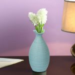 Handcrafted Aqua Ceramic Beautiful Flower Vase