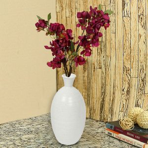 Handcrafted White Ceramic Beautiful Flower Vase