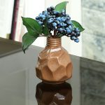 Fine Textured Multi-color Ceramic Flower Vase - Brown