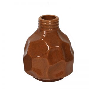 Fine Textured Multi-color Ceramic Flower Vase - Brown