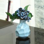 Fine Textured Multicolor Ceramic Flower Vase - Turquoise Blue