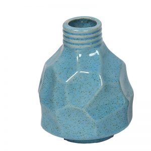 Fine Textured Multicolor Ceramic Flower Vase - Turquoise Blue