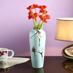 Sobre Aqua Blue Hand painted Ceramic Vase