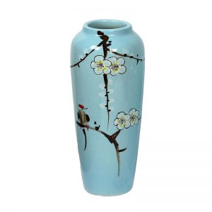 Sobre Aqua Blue Hand painted Ceramic Vase