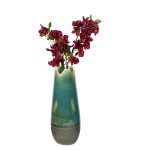 Handcrafted Dual tone Teal Green Ceramic Glossy Vase