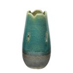 Handcrafted Dual tone Teal Green Ceramic Glossy Vase