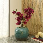 Handcrafted Dual tone Teal Green Ceramic Glossy Vase