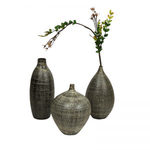 Black & White Beautiful Texture Ceramic Vase Set of 3