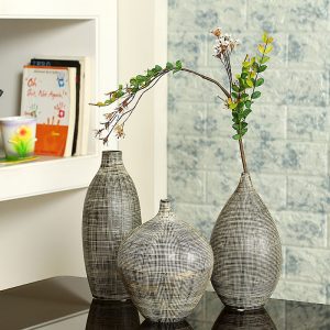 Black & White Beautiful Texture Ceramic Vase Set of 3