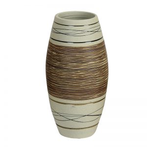Ceramic Brown & Beige Designer Flower Vase