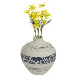 White & Blue Ceramic Vases
