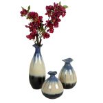 Set of 3 Ceramic Vases with Glossy Finish