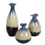 Set of 3 Ceramic Vases with Glossy Finish