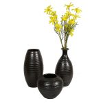 Brown Ceramic Vases- Set of 3