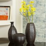 Brown Ceramic Vases- Set of 3