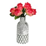 Geometrical White Ceramic Decorative Vase