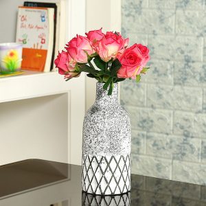 Geometrical White Ceramic Decorative Vase