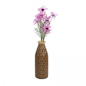 Glazed Ceramic Brown Vase