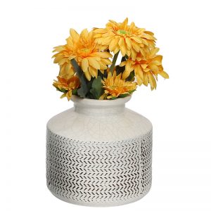 Beautiful Crinkled Effect White Ceramic Vase