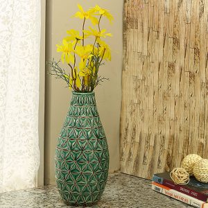 Rusty Finish Green Ceramic Vase For Home and Office