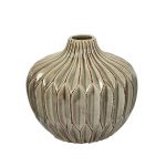 Round Bottle Style Brown Ceramic Decorative Vase