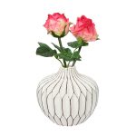 Round Bottle Style White Ceramic Decorative Vase