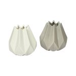 Differently Handcrafted Grey & White Decorative Ceramic Vase - Set of 2