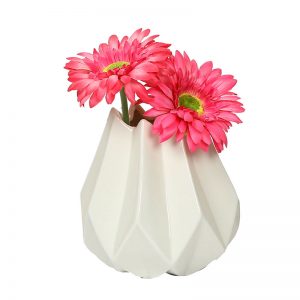 Differently Handcrafted White Decorative Ceramic Vase