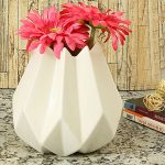 Differently Handcrafted White Decorative Ceramic Vase