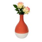 Dual Tone Orange Ceramic Vase