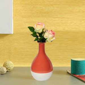 Dual Tone Orange Ceramic Vase