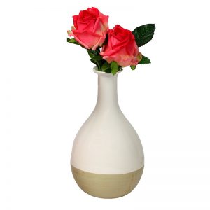 Dual Tone White Ceramic Vase