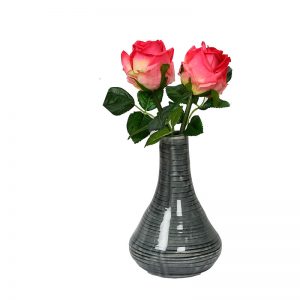 Grey Marble Finish Shiny Ceramic Vase