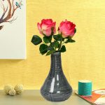 Grey Marble Finish Shiny Ceramic Vase