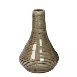 Beige Marble Finish Shiny Ceramic Vase