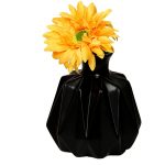 Black Groovy Designer Ceramic Vase