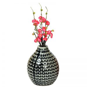 Handcrafted Charcoal Grey Glazed Ceramic Vase