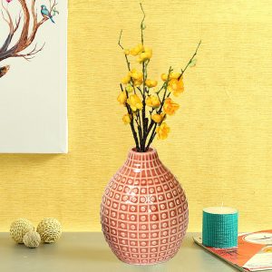 Handcrafted Peach Glazed Ceramic Vase