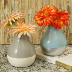 Very Sobre Dual Tone Multicolored Ceramic Vase - Set of 2