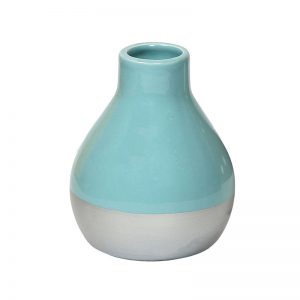 Very Sobre Dual Tone Aqua Blue And Grey Ceramic Vase